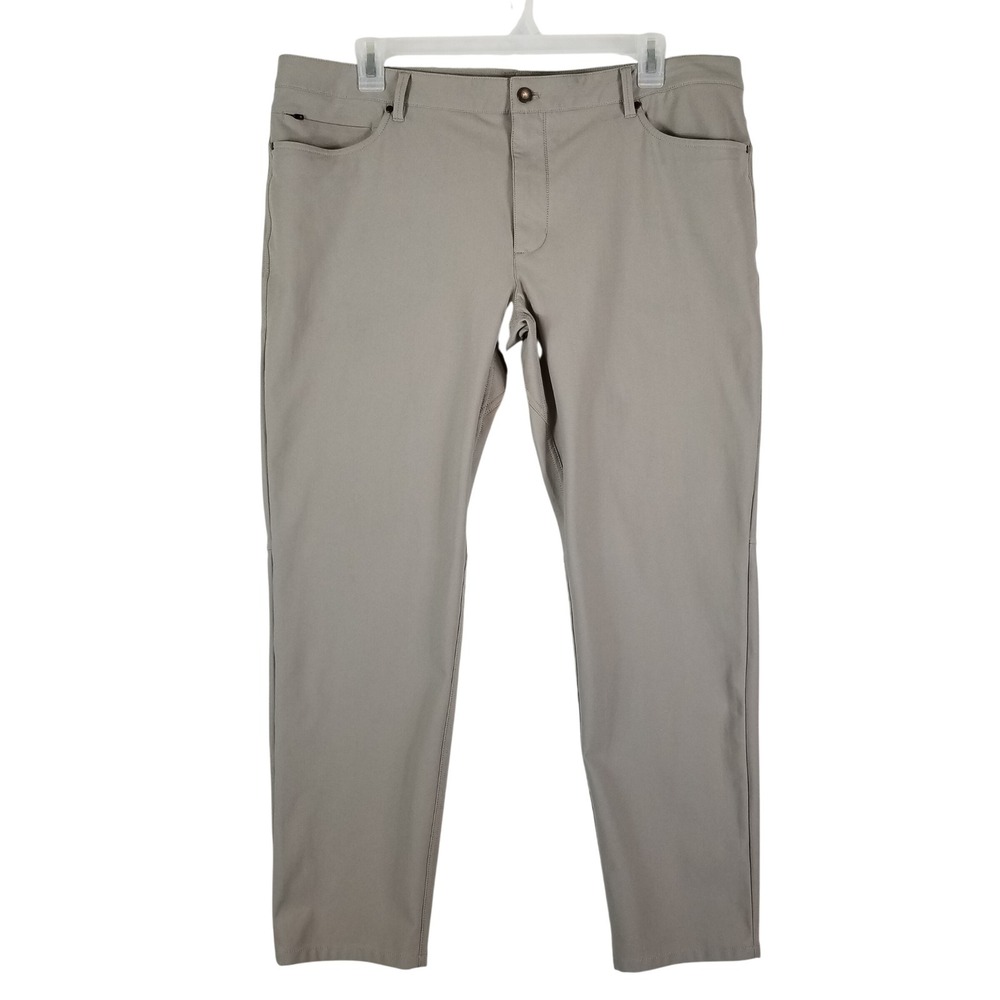 7 Diamonds Infinity Pant Men 40x30 Gray Slim Fit Performance Tech Chino‎